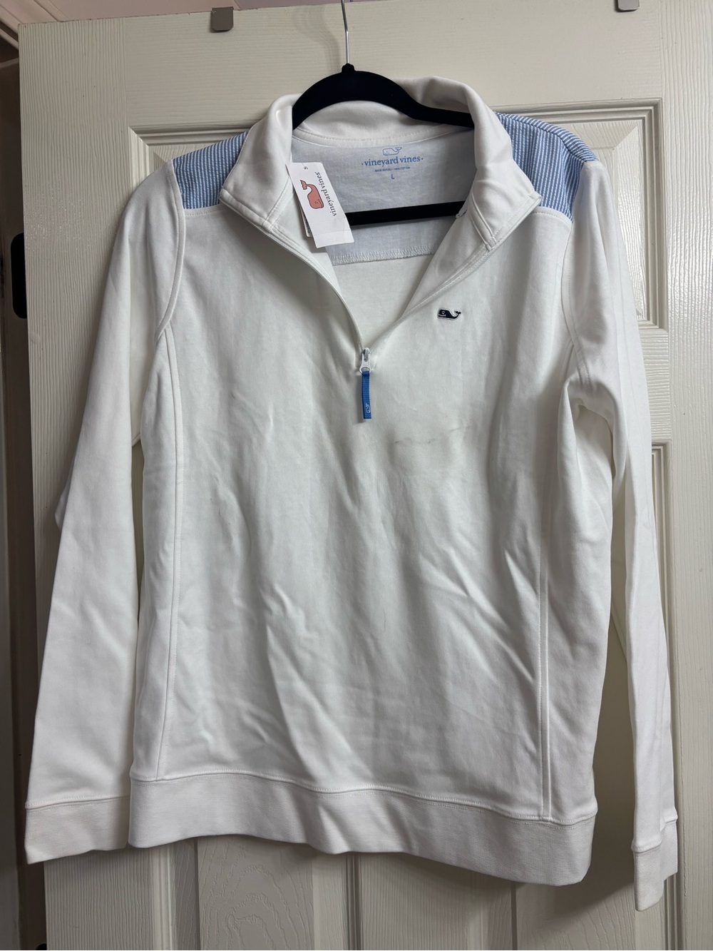 NWT Vineyard Vines White Quarter-Zip Pullover